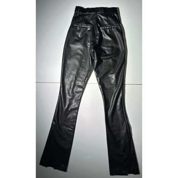Abercrombie & Fitch The Skinny Ultra High Rise Black Faux Leather Pants Sz 24 - Picture 6 of 7